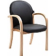 Lincoln Wooden Frame Vinyl Stacking Chair With Arms