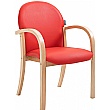 Lincoln Wooden Frame Vinyl Stacking Chair With Arms