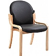 Lincoln Wooden Frame Vinyl Stacking Chair Without Arms