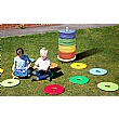 32 Rainbow Circular Cushions with Donut Trolley