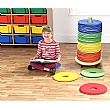 32 Rainbow Circular Cushions with Donut Trolley