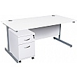 NEXT DAY Karbon K1 Rectangular Cantilever Office Desks with Under Desk Mobile Pedestal