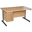 NEXT DAY Karbon K1 Rectangular Cantilever Office Desks with Single Fixed Pedestal
