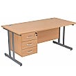 NEXT DAY Karbon K3 Rectangular Deluxe Cantilever Desk With Single Fixed Pedestal