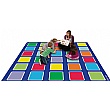 Rainbow Squares Large Square Placement Carpet