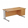 Commerce II Deluxe Rectangular Office Desks With Fixed Pedestal