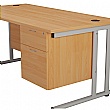 Commerce II Deluxe Rectangular Office Desks With Fixed Pedestal