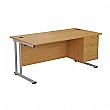 Commerce II Deluxe Rectangular Office Desks With Fixed Pedestal