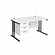 Stellar Rectangular Desks With Single Fixed Pedestal