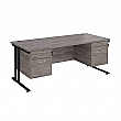 Stellar Rectangular Desks With Double Fixed Pedestal