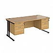 Stellar Rectangular Desks With Double Fixed Pedestal