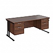 Stellar Rectangular Desks With Double Fixed Pedestal