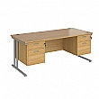 Stellar Rectangular Desks With Double Fixed Pedestal