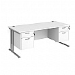 Stellar Rectangular Desks With Double Fixed Pedestal