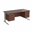 Stellar Rectangular Desks With Double Fixed Pedestal