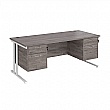 Stellar Rectangular Desks With Double Fixed Pedestal