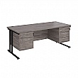 Stellar Rectangular Desks With Double Fixed Pedestal