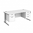 Stellar Rectangular Desks With Double Fixed Pedestal