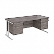 Stellar Rectangular Desks With Double Fixed Pedestal