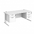 Stellar Rectangular Desks With Double Fixed Pedestal