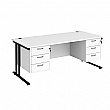 Stellar Rectangular Desks With Double Fixed Pedestal