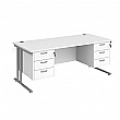 Stellar Rectangular Desks With Double Fixed Pedestal