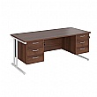 Stellar Rectangular Desks With Double Fixed Pedestal