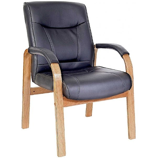 Kingston Oak Leather Visitor Chair
