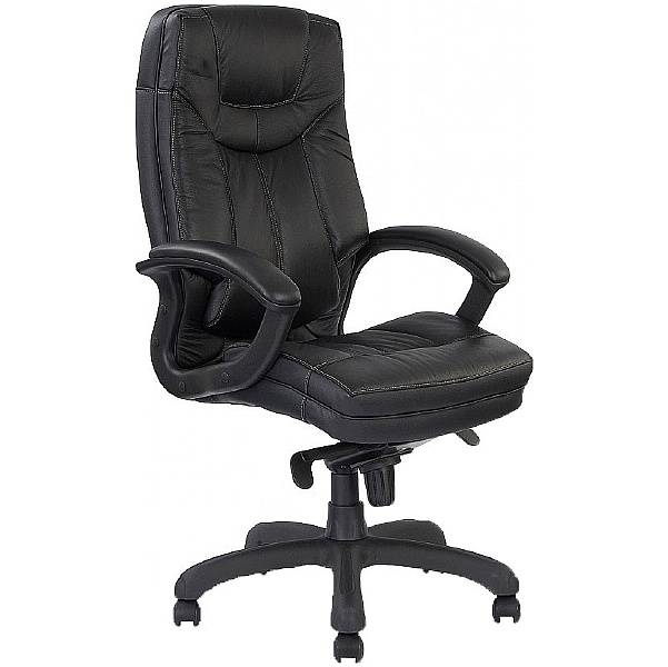 Black Texas Leather Manager Chair