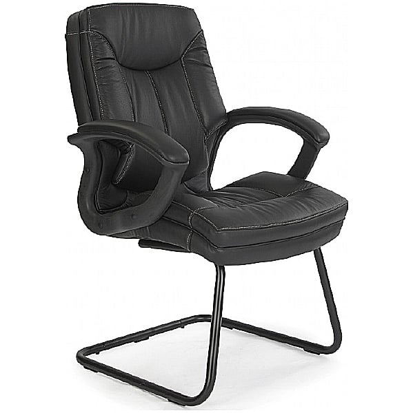 Black Texas Leather Visitor Chair