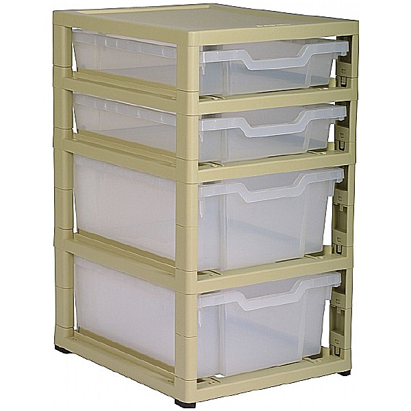 Gratstack Single Column Unit With 2 Shallow and 2 Deep Trays