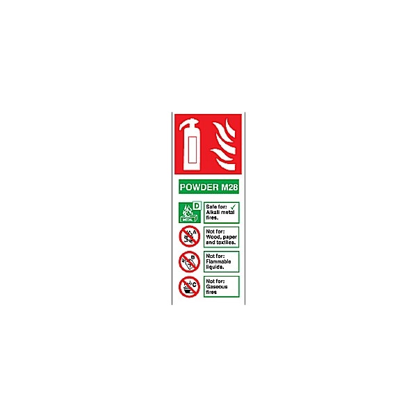 Powder M28 Fire Extinguisher Sign