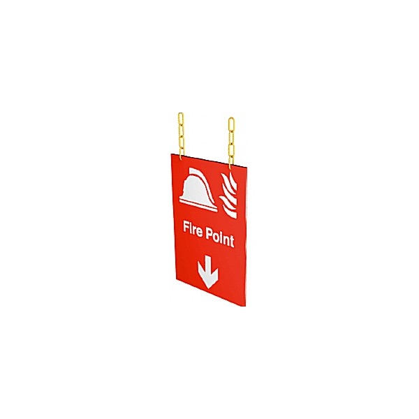 Doubled Sided Hanging Fire Point Sign