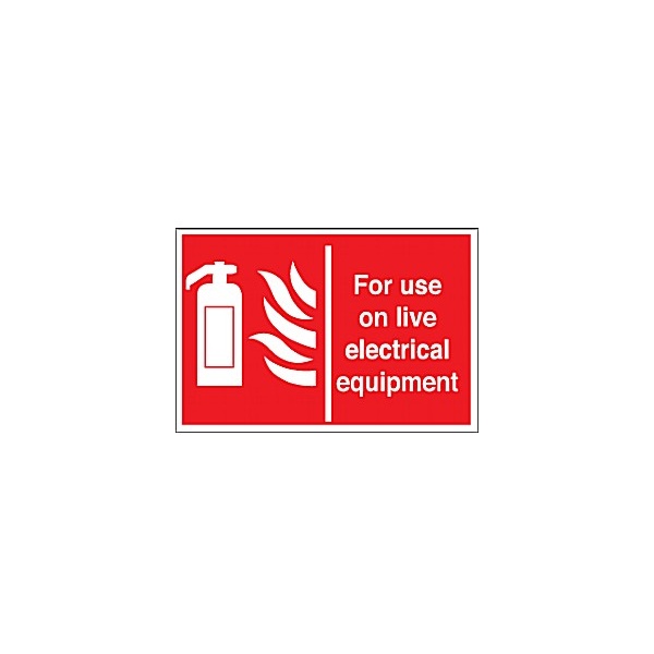 For Use On Live Electrical Equipment Sign
