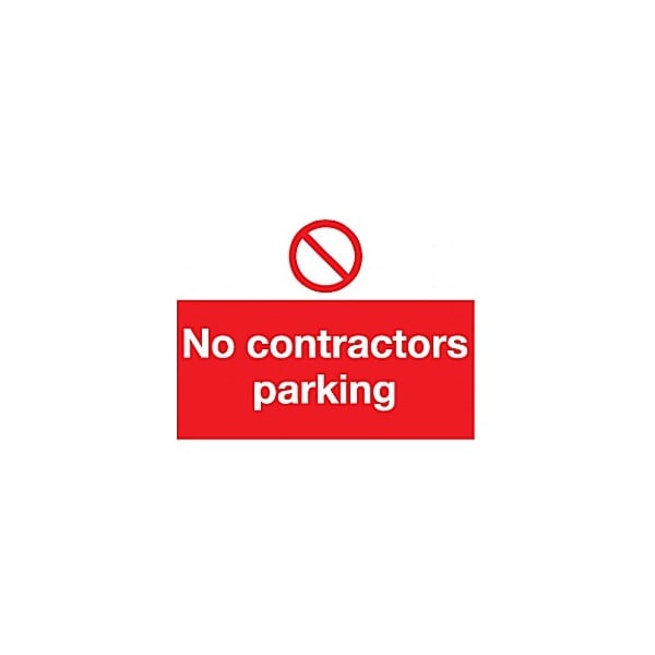 No Contractors Parking Sign