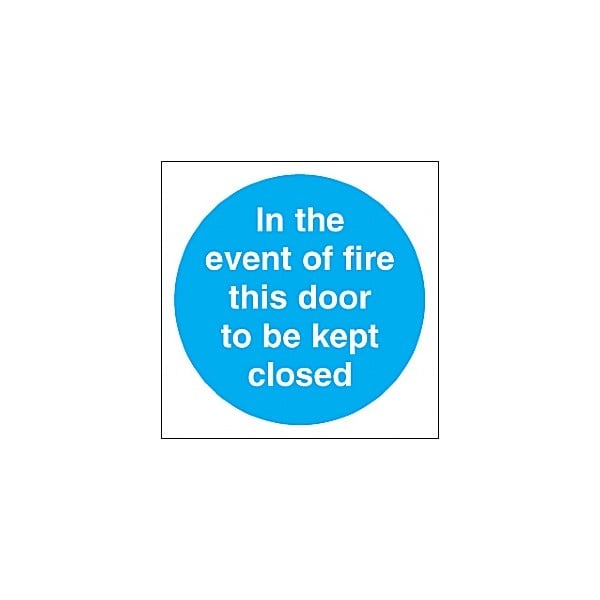 In The Event Of A Fire This Door To Be Kept Closed Sign