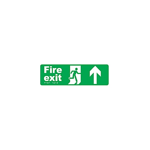 Braille Fire Exit Up Arrow Sign