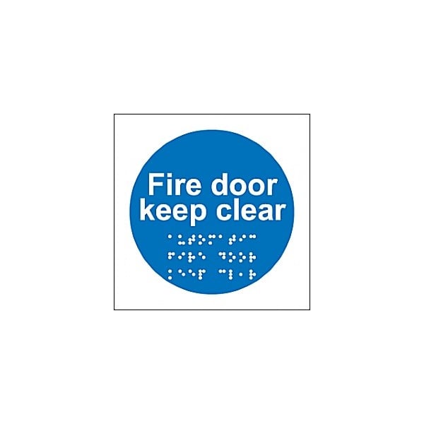 Braille Fire Door Keep Clear Sign