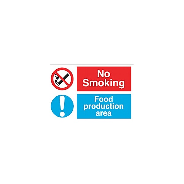 No Smoking Food Production Area Sign