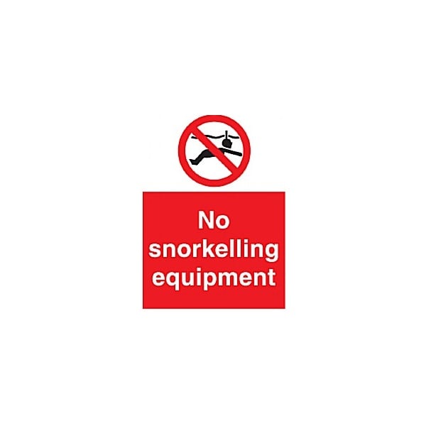 No Snorkelling Equipment Sign