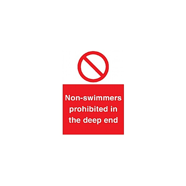 Non-Swimmers Prohibited In The Deep End Sign