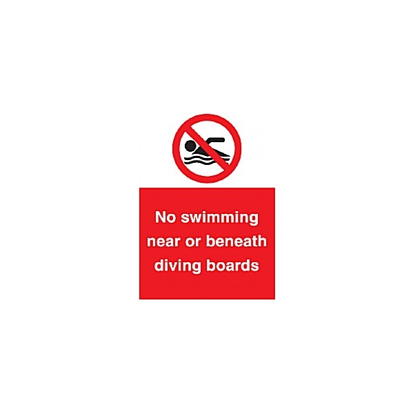 No Swimming Near Or Beneath Diving Boards Sign