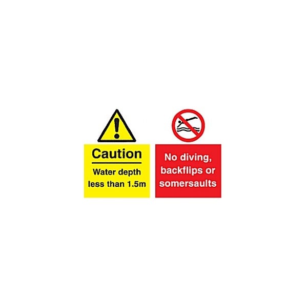 Caution Water Depth Less Than 1.5m No Diving, Backflips Or Somersaults.