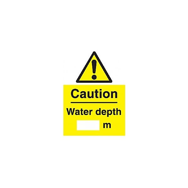 Caution Water Depth ----- m Sign