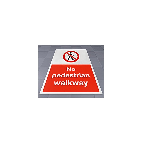 No Pedestrian Walkway Floor Sign