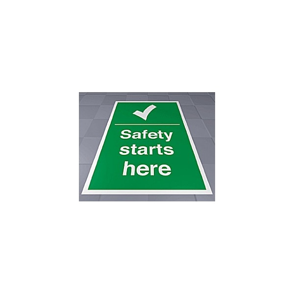 Safety Starts Here Floor Sign