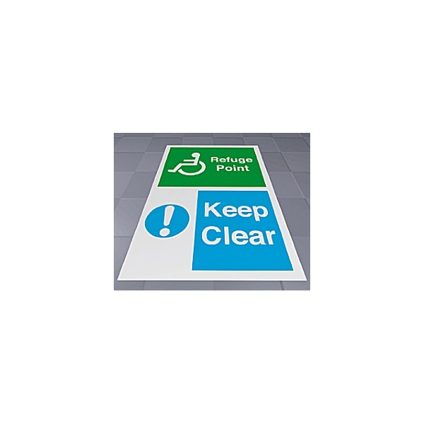 Refuge Point/Keep Clear Floor Sign Floor Signs