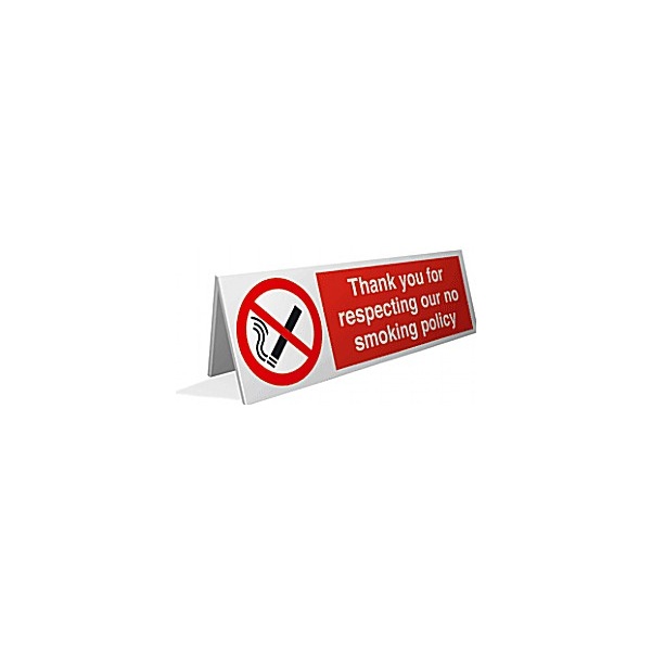 Thank You For Respecting Our No Smoking Policy Desktop Sign x4