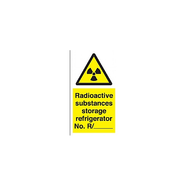 Radioactive Substances Storage Refrigerator No. R/ Sign