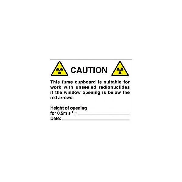 Caution This Fume Cupboard Is Suitable For…. Sign